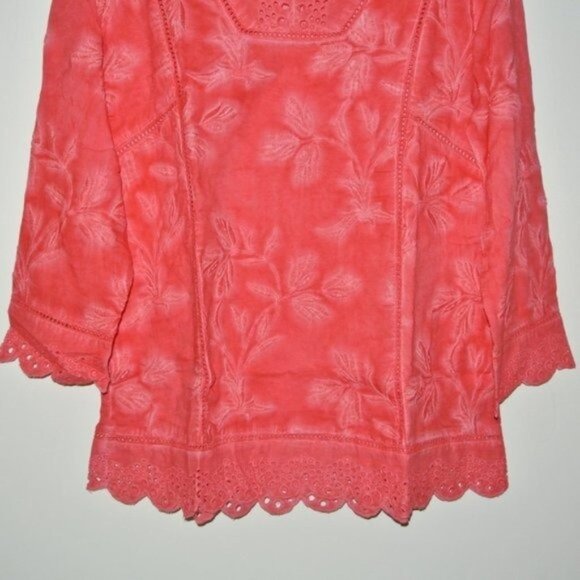 Soft Surroundings Deidre Tunic Top‎ Eyelet Plus 2X Embroidery Eyelet 3/4 Sleeve - Picture 5 of 10
